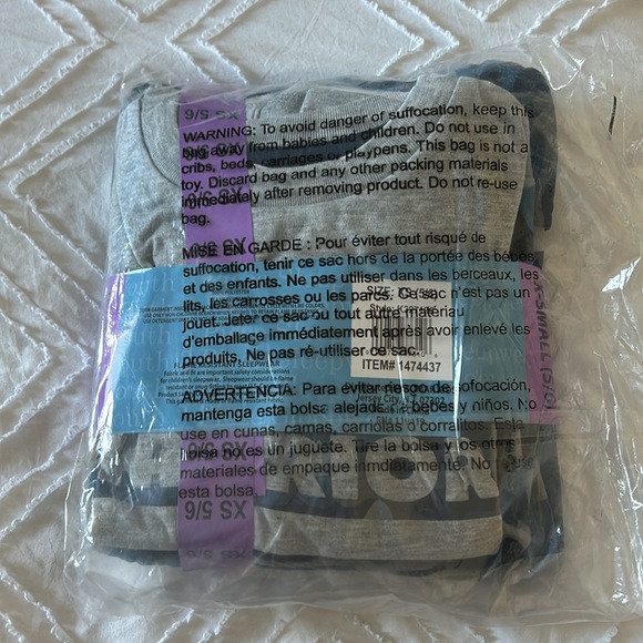 Boys 3 Piece Sleepwear Set Warm Long Sleeve Blue/Gray Camo Sz XS 5/6, S 7/8 NWT - Picture 4 of 4